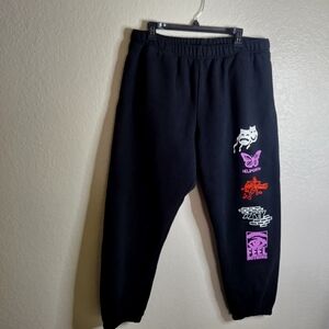 OBEY FEEL NOTHING HOOK UP SWEATPANTS BLACK Sz Xl